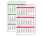 Календарная сетка для настенного квартального календаря 