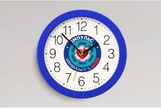 Wall clock with company logo